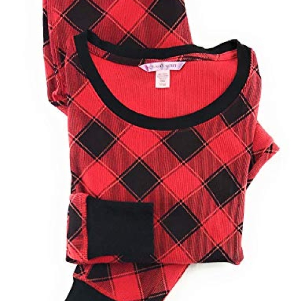 Victoria's Secret Red/Black Buffalo Thermal PJ Set - Picture 3 of 4